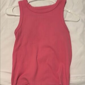 Pink Ribbed Tank Top